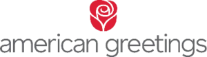 The American Greetings Star-studded Product Launch A red rose icon appears above the gray lowercase word "amomama" in a modern sans-serif font, evoking the warmth and charm of American Greetings.
