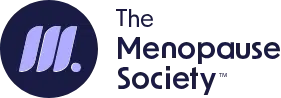 The Menopause Society: Leading the Conversation Logo for "The Menopause Project," a Menopause Society initiative, featuring a stylized white "M" and dot inside a dark blue circle, with the organization name—focused on women's health—in dark blue text to the right.