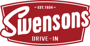 Swensons: Re-establishing Roots & Expanding Reach. Swensons Drive-In logo with white text on a red shield, featuring "Est. 1934" at the top.