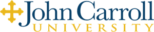 John Carroll University: Finding a Voice in a Crowded Market. John Carroll University logo featuring a gold cross on the left, with "John Carroll University" displayed in blue and gold text.